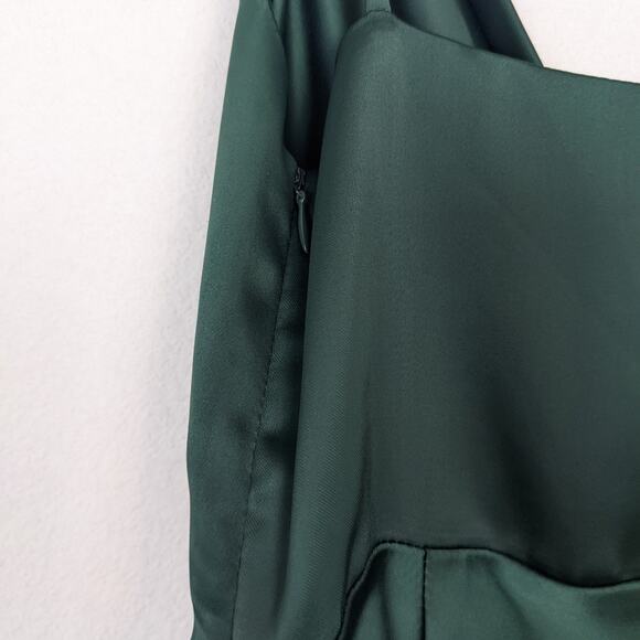 Adelyn Rae Aria Forrest Green Cowl Neck Mini Slip Dress Size XS - Picture 5 of 10